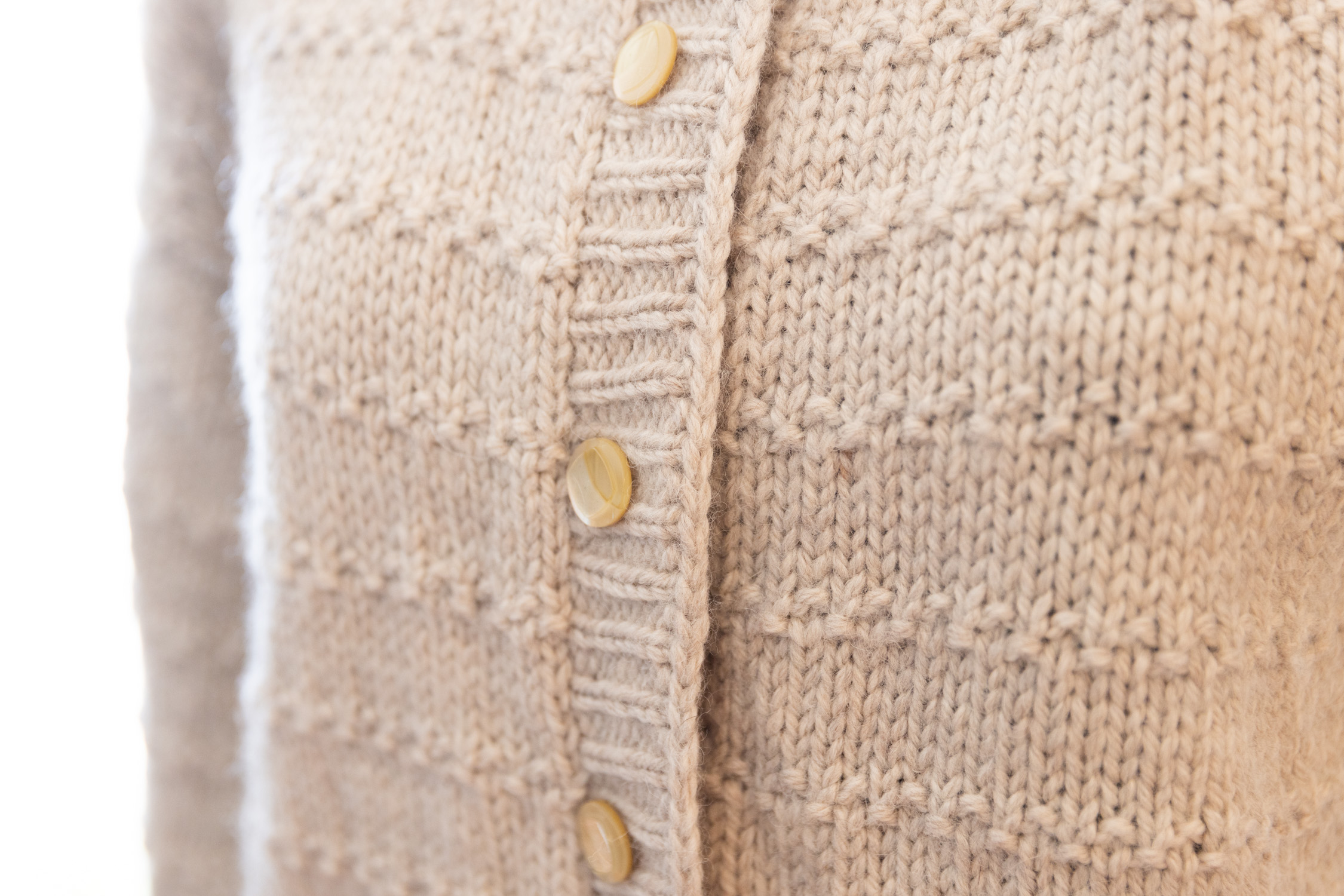 Buttons that go well with Natural Alpaca yarn cardigan.